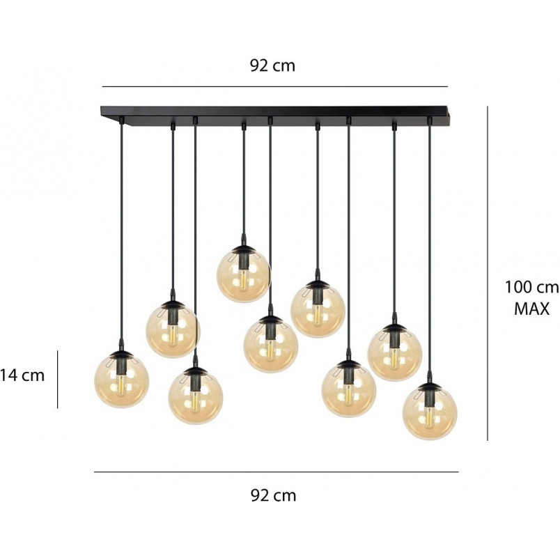 Lampa Cosmo IX - Szklane Kule, Bursztyn, Emibig | Sklep Lamp