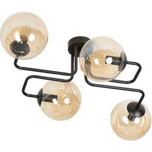 Lampa sufitowa szklane kule Brendi IV czarno-miodowa marki Emibig