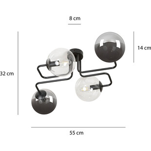 Lampa Sufitowa Brendi IV - Szkło, Kule, 55cm | Emibig