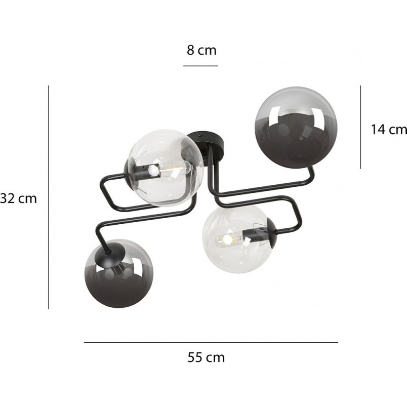 Lampa Sufitowa Brendi IV - Szkło, Kule, 55cm | Emibig