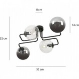 Lampa Sufitowa Brendi IV - Szkło, Kule, 55cm | Emibig