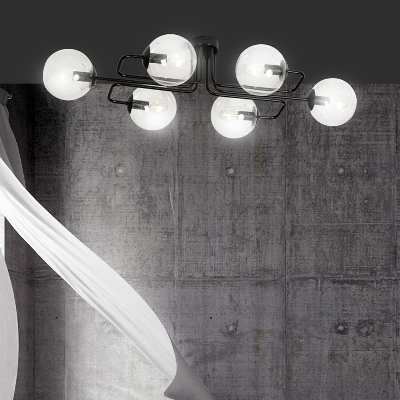 Lampa Sufitowa Brendi 6A - Szkło, E14, Modern | Emibig