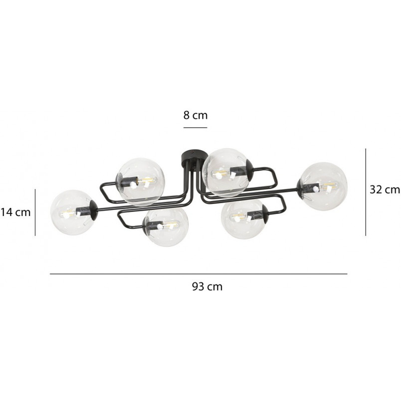 Lampa Sufitowa Brendi 6A - Szkło, E14, Modern | Emibig