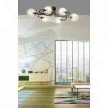 Lampa Sufitowa Brendi 6A - Szklane Kule, Miodowo-Czarna | Emibig