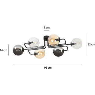Lampa sufitowa Brendi - kolorowe szklane kule | Emibig