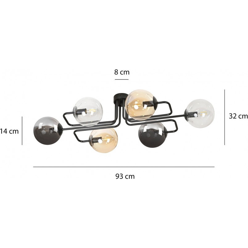 Lampa sufitowa Brendi - kolorowe szklane kule | Emibig