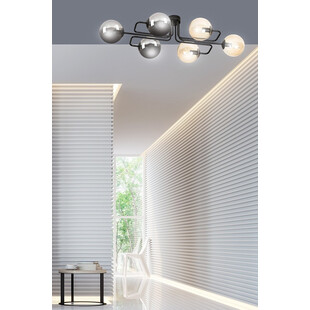 Lampa Sufitowa Brendi 6A - Szklane Kule, Grafitowo-Miodowa | Emibig