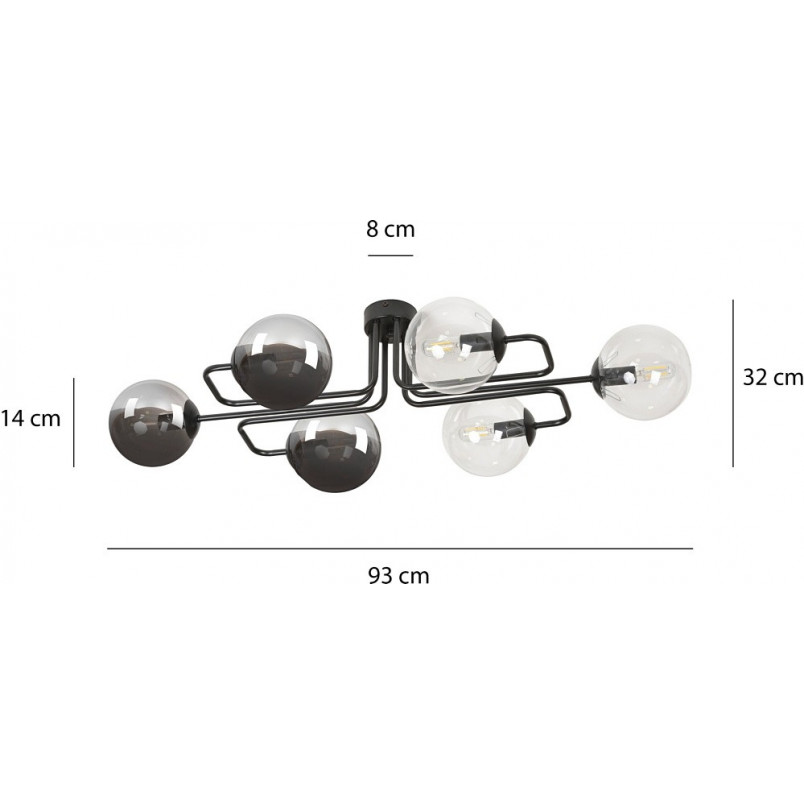 Lampa Sufitowa Brendi 6A - Szklane Kule | Emibig