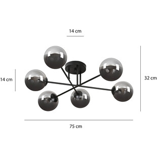 Lampa sufitowa Brendi 6B Emibig | Szklane kule | Cena 589 PLN