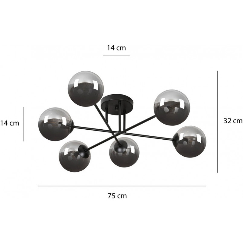 Lampa sufitowa Brendi 6B Emibig | Szklane kule | Cena 589 PLN