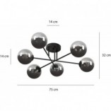 Lampa sufitowa Brendi 6B Emibig | Szklane kule | Cena 589 PLN