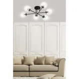 Lampa Sufitowa Brendi 6B - Szklane Kule, Czarno-Przezroczysta | Emibig