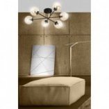 Lampa Sufitowa Brendi 6B - Szklane Kule, Miodowo-Czarna | Emibig