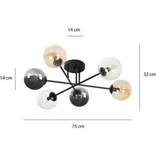 Lampa Sufitowa Brendi 6B Emibig - Szklane Kule | Sklep z Lampami