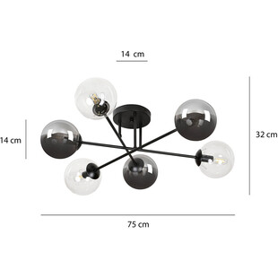 Lampa sufitowa Brendi 6B - Szklane kule, 75cm | Emibig