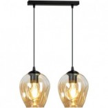 Lampa wisząca szklana Emibig Istar II | Bursztynowa, 40cm