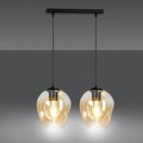 Lampa wisząca szklana Emibig Istar II | Bursztynowa, 40cm
