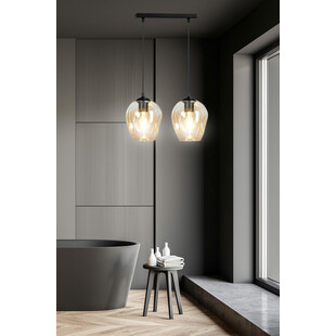 Lampa wisząca szklana Emibig Istar II | Bursztynowa, 40cm