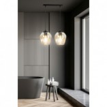 Lampa wisząca szklana Emibig Istar II | Bursztynowa, 40cm