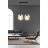 Lampa wisząca szklana Emibig Istar II | Bursztynowa, 40cm