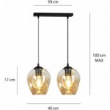 Lampa wisząca szklana Emibig Istar II | Bursztynowa, 40cm
