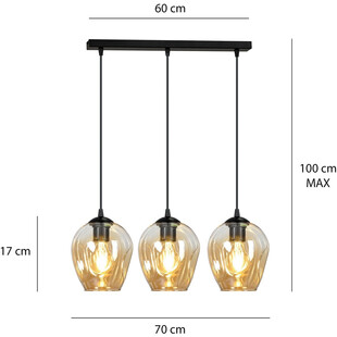 Lampa Wisząca Szklana Istar III | Emibig - 70cm