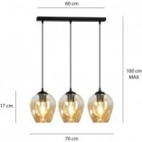 Lampa Wisząca Szklana Istar III | Emibig - 70cm