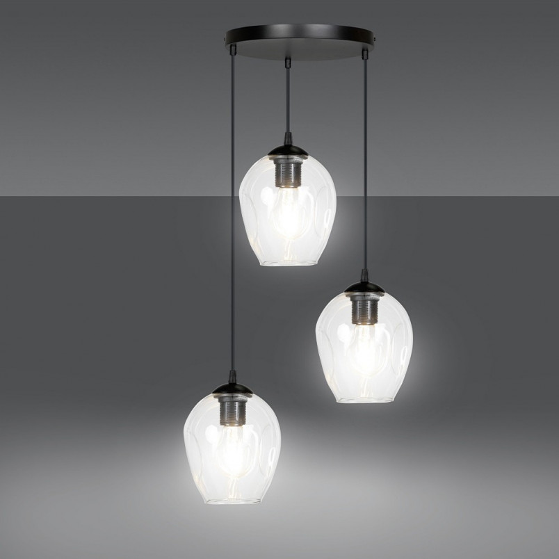 Lampa wisząca Istar III - Szkło, E27 | Emibig