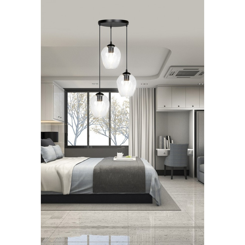 Lampa wisząca Istar III - Szkło, E27 | Emibig