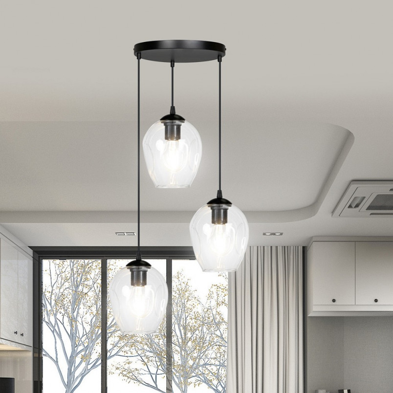 Lampa wisząca Istar III - Szkło, E27 | Emibig