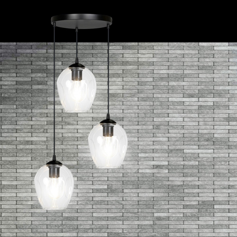 Lampa wisząca Istar III - Szkło, E27 | Emibig
