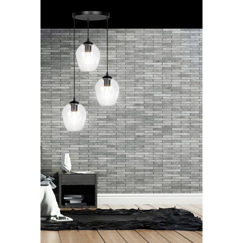 Lampa wisząca Istar III - Szkło, E27 | Emibig