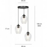 Lampa wisząca Istar III - Szkło, E27 | Emibig