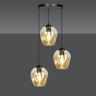 Lampa wisząca Istar III Emibig | Szkło bursztynowe, E27