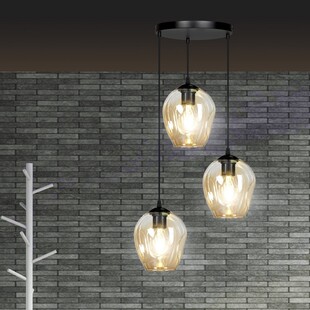 Lampa wisząca Istar III Emibig | Szkło bursztynowe, E27