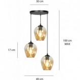 Lampa wisząca Istar III Emibig | Szkło bursztynowe, E27