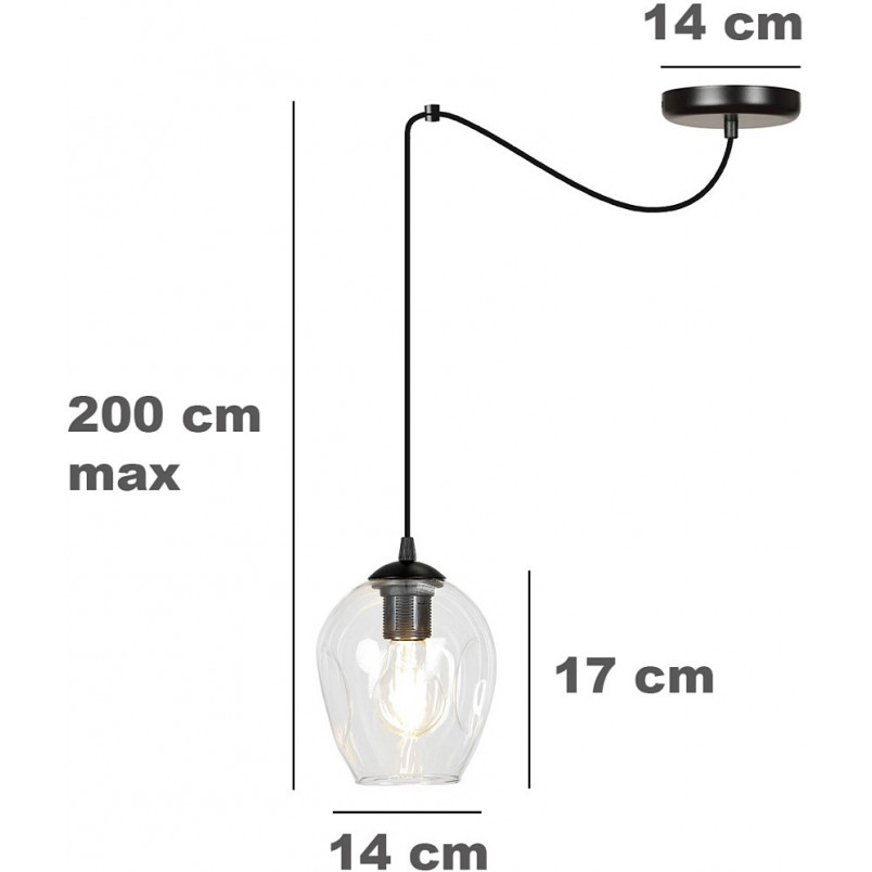 Lampa Wisząca "Pająk" Szklana Emibig | Nowoczesny Design