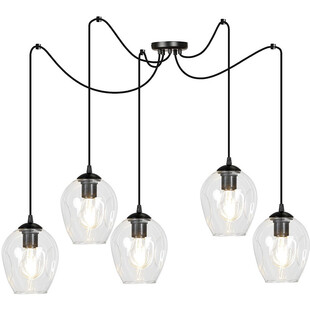 Lampa Wisząca Pająk Level V Emibig | Szkło Czarno-Przezroczyste