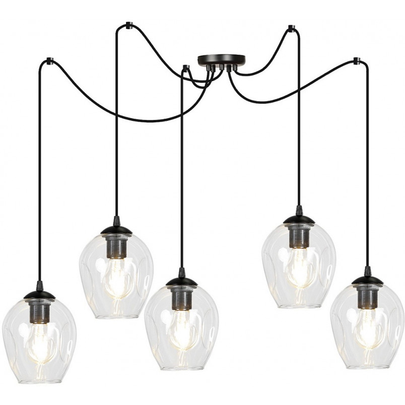 Lampa Wisząca Pająk Level V Emibig | Szkło Czarno-Przezroczyste