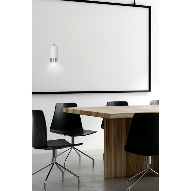 Lampa wisząca Fumiko 8cm biało-chromowana | Emibig
