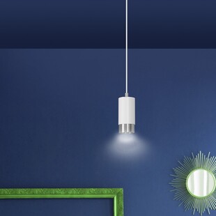 Lampa wisząca Fumiko 8cm biało-chromowana | Emibig