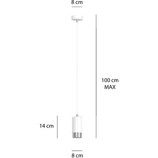 Lampa wisząca Fumiko 8cm biało-chromowana | Emibig