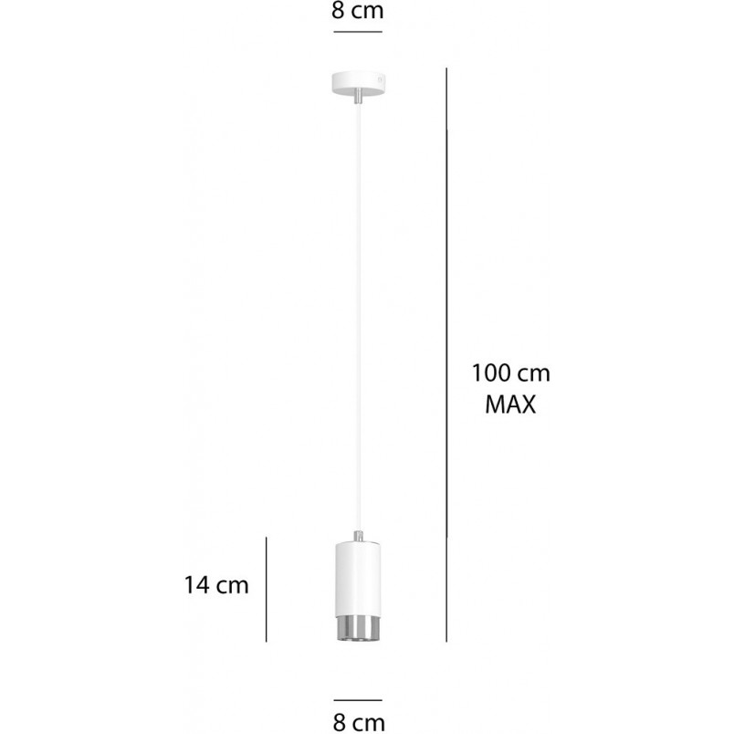 Lampa wisząca Fumiko 8cm biało-chromowana | Emibig