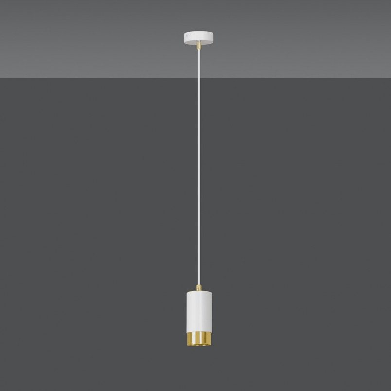 Lampa wisząca Fumiko biało-złota | Emibig - Oświetlenie