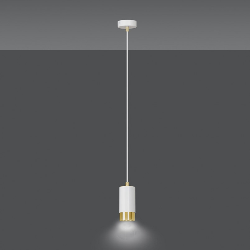 Lampa wisząca Fumiko biało-złota | Emibig - Oświetlenie