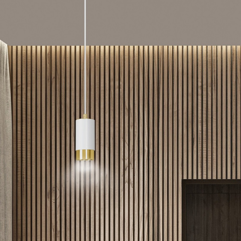 Lampa wisząca Fumiko biało-złota | Emibig - Oświetlenie
