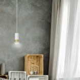 Lampa wisząca Fumiko biało-złota | Emibig - Oświetlenie