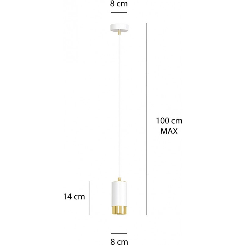 Lampa wisząca Fumiko biało-złota | Emibig - Oświetlenie