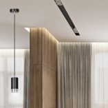 Lampa wisząca Fumiko czarno-chromowana | Emibig
