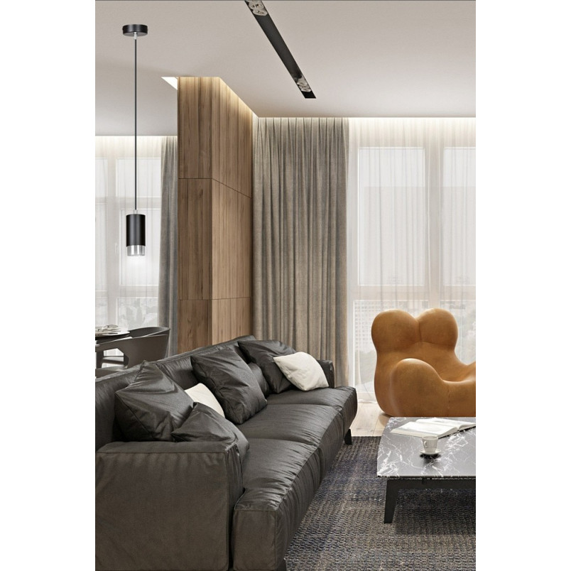 Lampa wisząca Fumiko czarno-chromowana | Emibig
